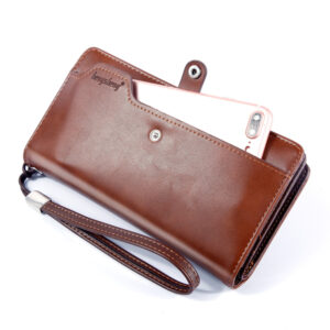 Men’s Men Wallet Long Style Dollar Clip Multi-Functional Phone Bag Zipper Small Clutch