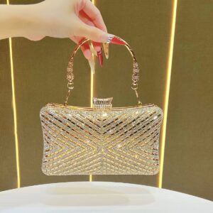 New Women’s With Rhinestones, Ladies’ Clutch Socialite Evening Bag, High-End Handbag, Single Shoulder Crossbody Bag