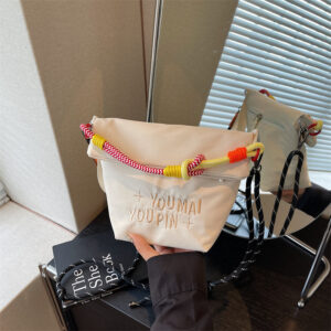Macaron-colored Summer Versatile Embroidered Letter Bucket 2026 New Korean Version Fashion Lightweight Crossbody Bag