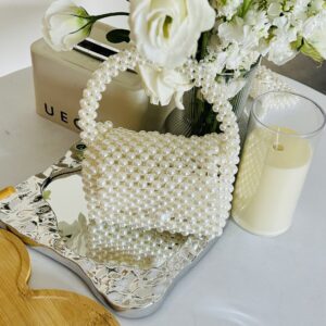 Single Shoulder Crossbody Large Decoration Quality Fashion Pearl Fresh Women’s Handbag Square Bag Versatile Woven