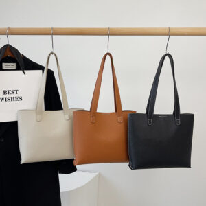 Handbag For Women Solid Color Single Shoulder Elegant New Trendy Large Capacity Casual Handmade Material Bag