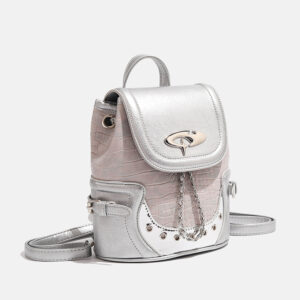 Backpack silver pink hot girl niche design commuter chain backpack women
