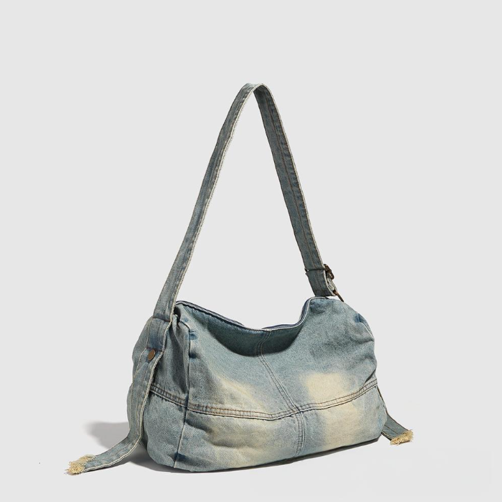 New Washed Old Large Capacity Sweet Cool Hot Girl Underarm Denim Shoulder Crossbody Bag