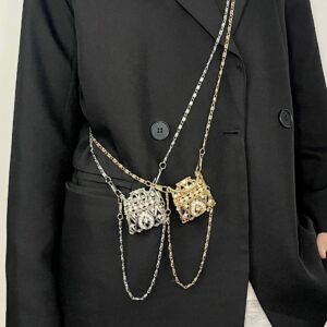 Delicate And Exquisite 2026 New Ring Mini Design Sense Metal Decorative Crossbody Bag Coin Purse Chain For Women