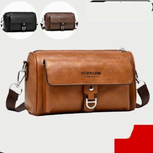 Stylish Business & Casual Use​ Vintage PU Crossbody For Men Spacious Shoulder Bag