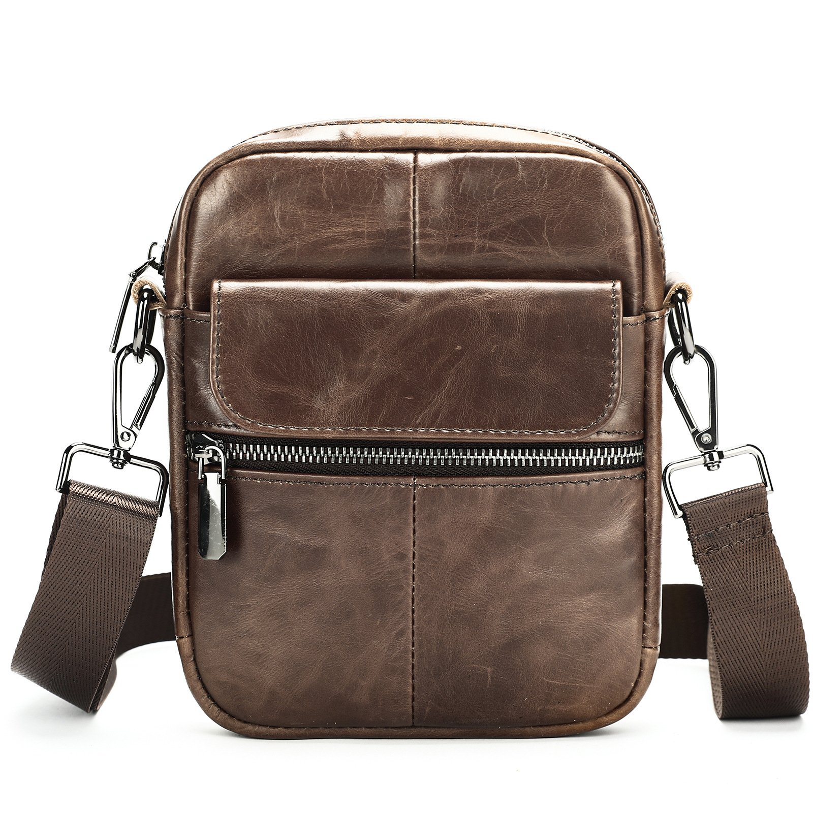 Marant Leather Messenger High Grade First Layer Cowhide Mobile Phone Shoulder Men's Bag - Image 8
