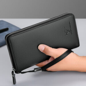 Wallet Men’s Leather Business Clutch Multi-card Mobile Phone Bag Fashion Long Zipper Cowhide Handbag