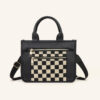 Double zipper checkered black