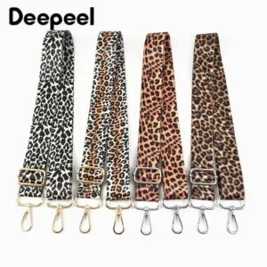 Deepeel 3.8cm Leopard Print Wide Shoulder Straps Wallet Tapes 80-140cm Adjustable Crossbody Womens Long Bags Strap