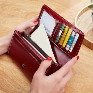 1Pc Fashion Women’s Long Leather Wallet Short Coin Purse