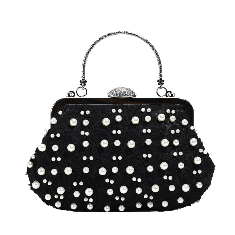 Pearl Lace Flower Clip For Women Sweet Cheongsam Evening Vacation Style Wedding Bride Bag - Image 5