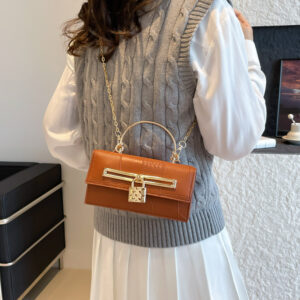 Retro Casual Metal Handbag Stylish Design Unique Simple New Tote Shoulder Crossbody Bag For Women