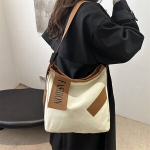 Casual Large-capacity Canvas Joker New Tote Simple Commuter Shoulder Messenger Bag Female