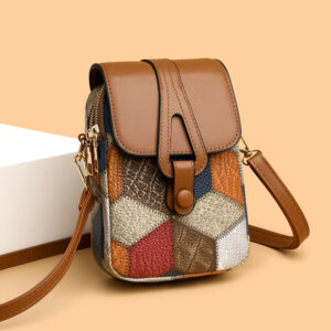 Crossbody For Women Multi-Compartment Zipper Shoulder Versatile Fashion Vertical Soft Leather Casual Phone Bag