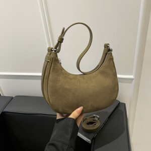 2026 Fall/Winter High-End New Fashion Bag, Single-Shoulder Suede Niche Handbag, Crescent Bag