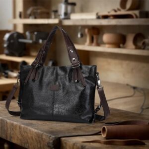 European American Retro Fashion Handbag Shoulder Crossbody Three Layer Leather Large Capacity Bag