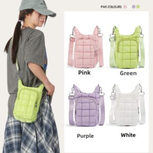 Women’s Quilted Diamond Pattern Fashionab Insulated Puff Cup Seve Multifunctional Shoulder Bag European American