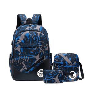 Sports Multifunctional Men’s Business Large Capacity Junior High School Student Backpack Three Piece Set