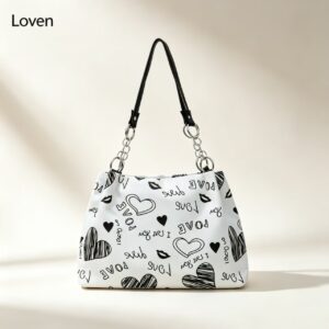 Large‑Capacity Printed Tote Bag, Fashion Casual Shoulder Bag For Daily & School Use