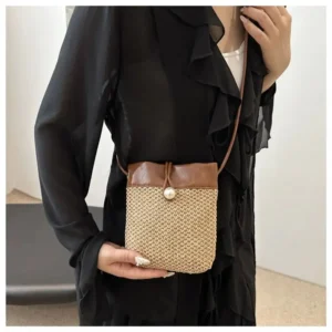 Simple Grass Woven Shoulder Small Handmade Braid Crossbody Bag Portable Bohemian Handbags For Summer 250324