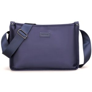Plain Faux Leather Crossbody Messenger Bag Unisex Simple Logo Tag Design Lightweight Portable Everyday Walking Travel