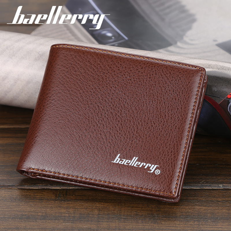 Bags Men's Short Style Thin Multi Card Slot Open Stylish Soft Leather Horizontal Wallet