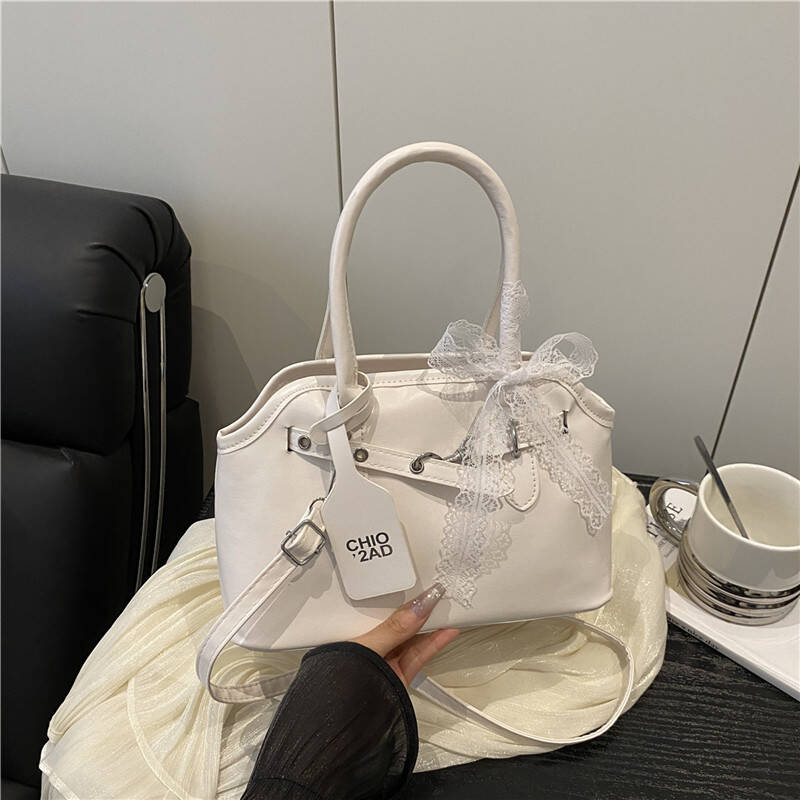Pink Lace Bow Mini Satchel Bag Women Top Handle Adjustable Crossbody Daily Handbag