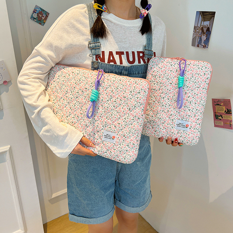 Laptop Handheld Computer Women 11 13 15 Inch Inner Sleeve Floral Ipad Storage Bag - Image 3