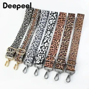 Deepeel 3.8cm Leopard Print Wide Shoulder Straps Wallet Tapes 80-140cm Adjustable Crossbody Womens Long Bags Strap