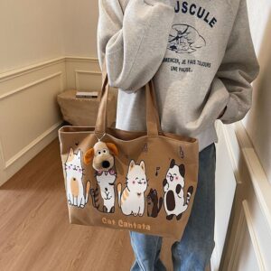 Korean 2026 Spring New Lazy Wind Large-capacity Canvas Female Shoulder Student Literary And Simple Tote Bag Tide