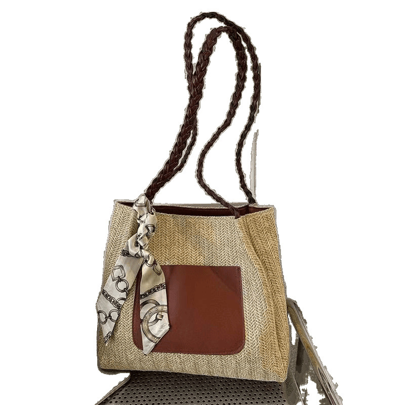 Woven Straw For Women Large Capacity 2026 New Summer Versatile Shoulder Beach Crossbody Commuter Tote Bag - Image 5