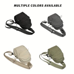 Lightweight Oxford Mini Sling Chest Backpack Unisex Solid Color Multi Pocket Adjustable Strap Casual Cycling Travel