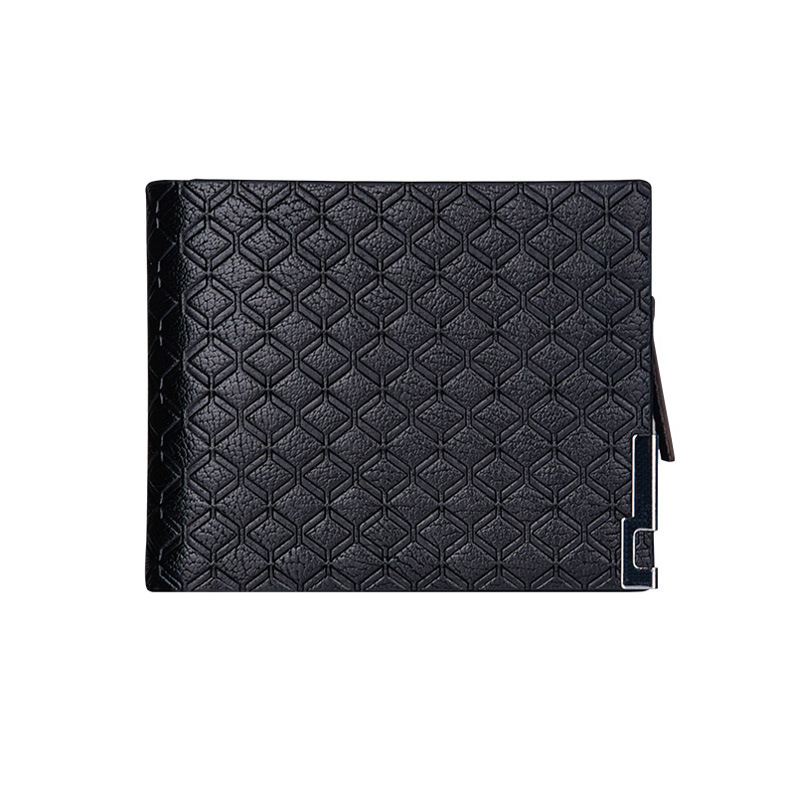 Multi-Card Slot Business Short Plaid Horizontal Coin Purse Zipper Wallet Men's Card Holder - Image 8