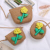 Dark brown yellow rose green