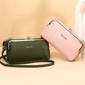 Mobile Phone Oblique Span Multi-functional Pu Leather Dinner Fashion Lychee Print Shoulder Bag
