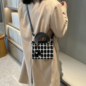 Mini Small Square Classic Plaid Women Bags Woolen Brand Handbag Designer Shoulder Purse Clutch Crossbody Lady Bag