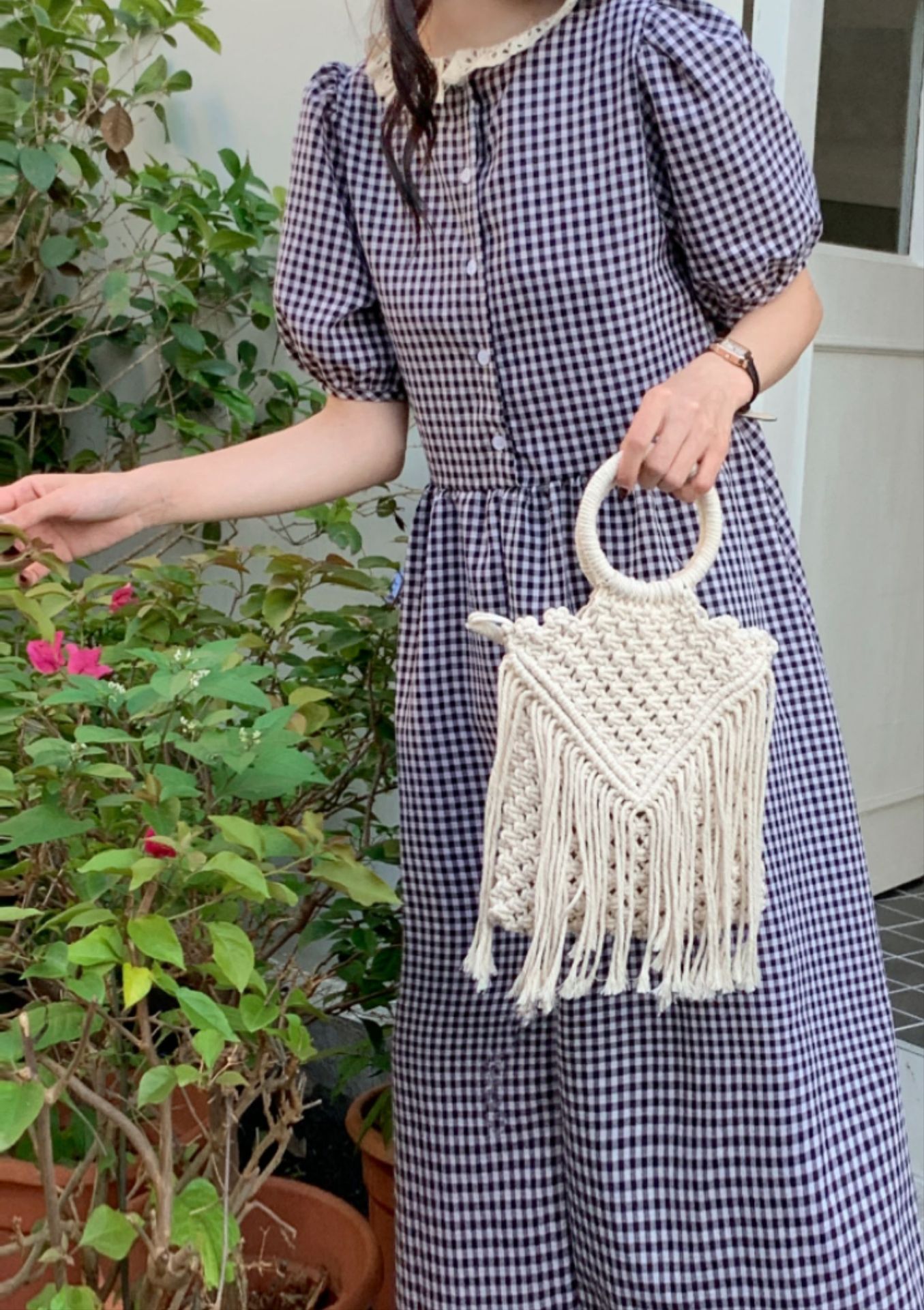 New Tassel Woven Style Crossbody Handbag Dual Purpose Summer Vacation Women's Bag - Image 3