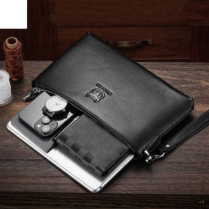 Goods Men’s Genuine Leather Soft Cowhide Multifunctional Clutch Zipper Large Capacity Business Wallet