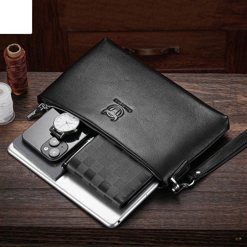 Goods Men's Genuine Leather Soft Cowhide Multifunctional Clutch Zipper Large Capacity Business Wallet