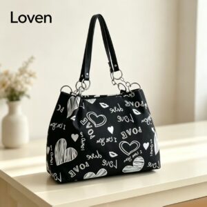 Large‑Capacity Printed Tote Bag, Fashion Casual Shoulder Bag For Daily & School Use