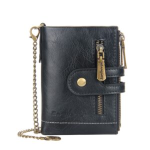 New Men’s Short European And American Retro Double Zipper Coin Purse Multi-card Slot Wallet