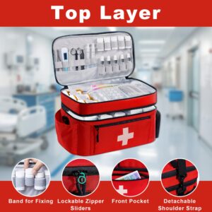 Travel Organizer, Medicine Pill Bottle Storage, Medication Organizer For Home Emergency Kit (Empty Bag Only)