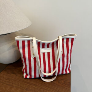 2026 Summer New Large Capacity Fashion Simple Elegant Striped Trendy Handbag Shoulder Bag For Women