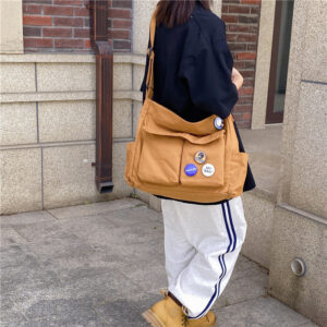 Men’s Bags Messenger For Women Literary Youth Shoulder Large Capacity Workwear Canvas College Student Class Bag