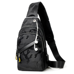 ​Tactical Crossbody Sling – Military Camouflage Oxford Shoulder Pack, Compact Men’s Chest Bag With Multi-Pockets For