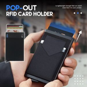 Rfid Smart Credit Card Holder Metal Slim Pop Up Minimalist Men Wallets Black Male Purse Money Bags Carteira Masculina