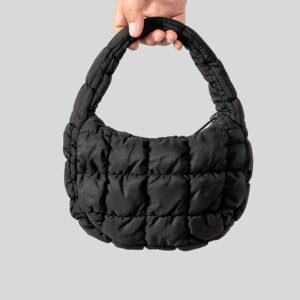 Women’s Bas Small Pleated Puff Pastry Cloud For Women, Candy Colored Plaid Handba, Unique And Versatile Bubble Tote