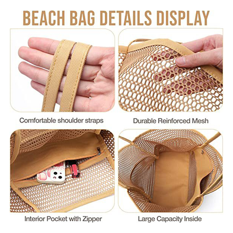 New Women Swimming Beach Mesh Ladies Shoulder Large-capacity Travel Portable Storage Bag Multifunction Handbag - Image 3