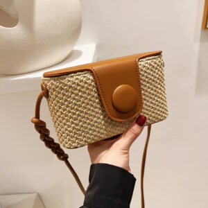 Straw Niche Summer Versatile New Women’s Fashion Single Shoulder Woven Crossbody Bag, Beach Vacation Bag