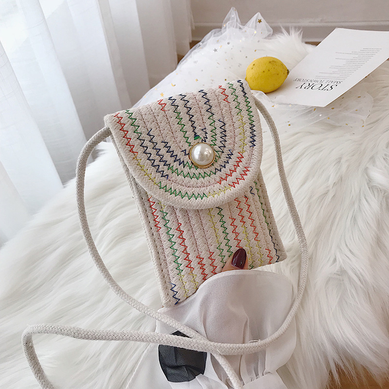 High-End Small For Women Versatile Crossbody 2026 Summer New Woven Phone Vertical Mini Bag